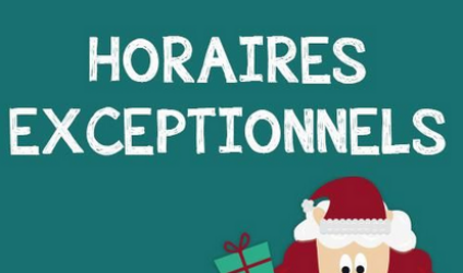 Horaires d’ouverture de nos Laboratoire pour le 24 et 31 décembre